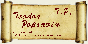 Teodor Popsavin vizit kartica